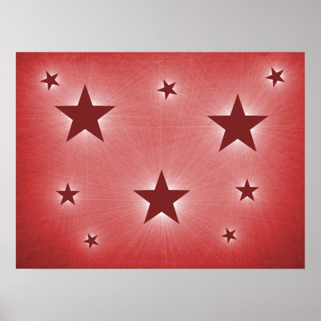 Dark Red Stars in the Night Sky Poster (Front)