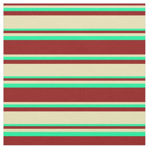Dark Red, Tan, and Green Stripes/Lines Pattern Fabric