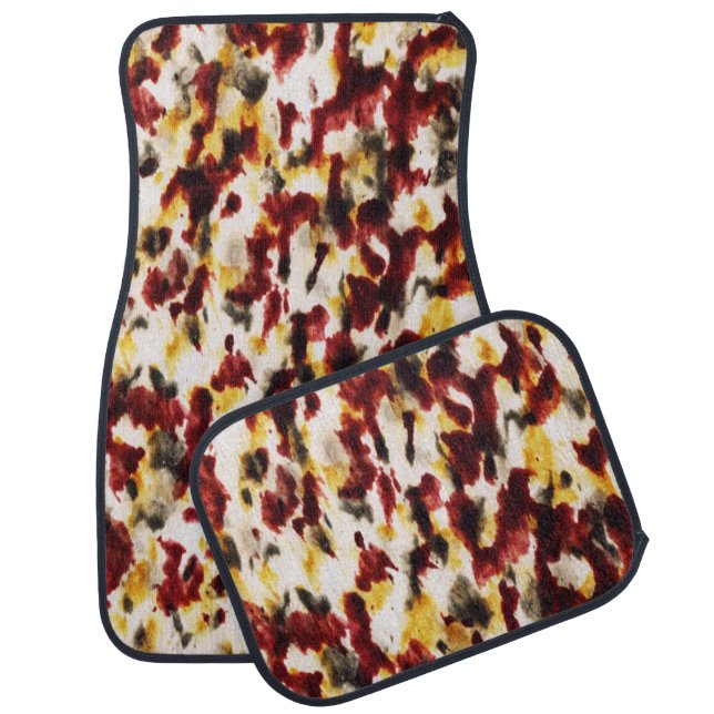 Dark Red Tan Black Gold  Car Floor Mat (Set)