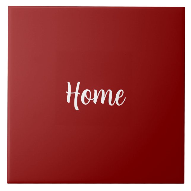 Dark Red Template, Customizable, Ceramic Tile (Front)