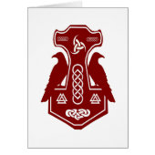 Dark Red Thor's Hammer with Ravens (Front)