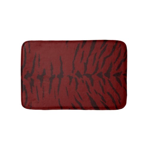 Dark Red Tiger Digital Print Bath Mat