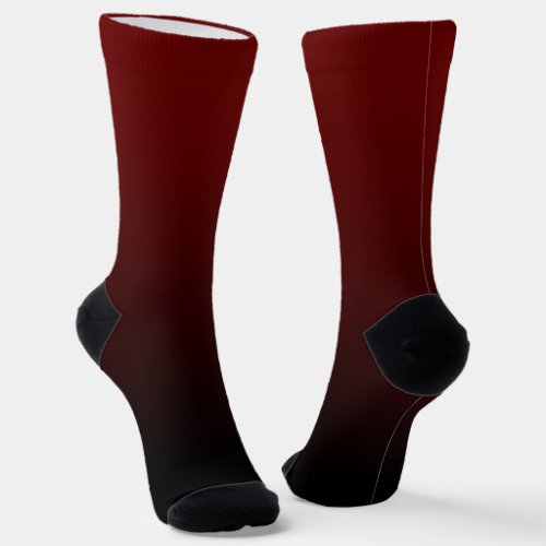 Dark Red to Black Ombre Socks
