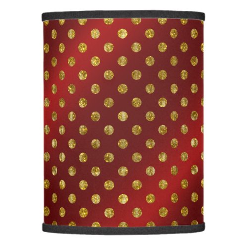 Dark Red Tone Graphic Gold Polka Dots Pattern Lamp Shade