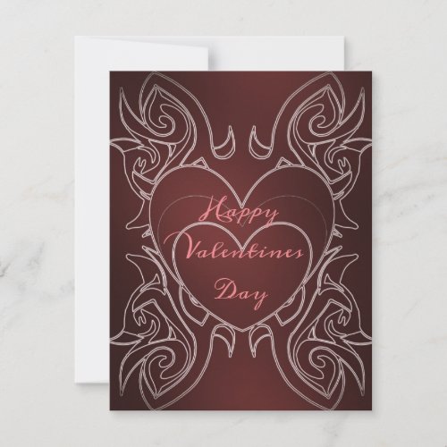 Dark red Tripple hearts Card