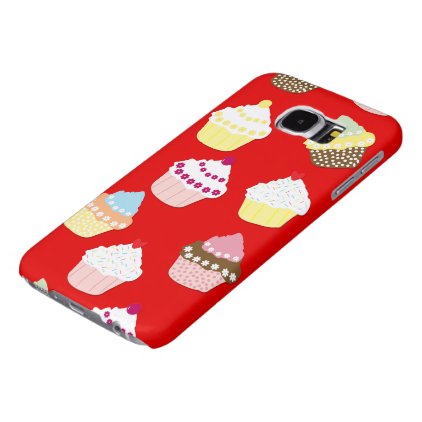 Dark Red Valentines Cup Cakes Samsung Galaxy S6 Case