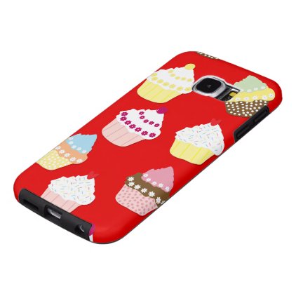 Dark Red Valentines Cup Cakes Samsung Galaxy S6 Case