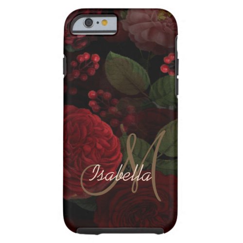 Dark Red Vintage Garden Tough iPhone 6 Case