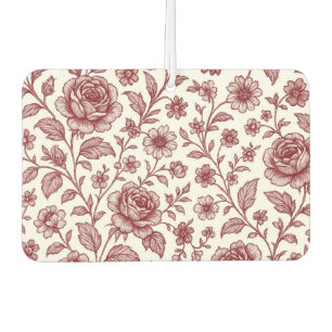 Dark Red Vintage Rose Pattern Air Freshener