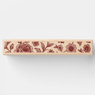 Dark Red Vintage Rose Pattern Topple Tower
