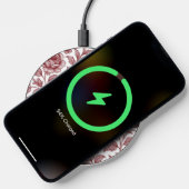 Dark Red Vintage Rose Pattern Wireless Charger (Phone)