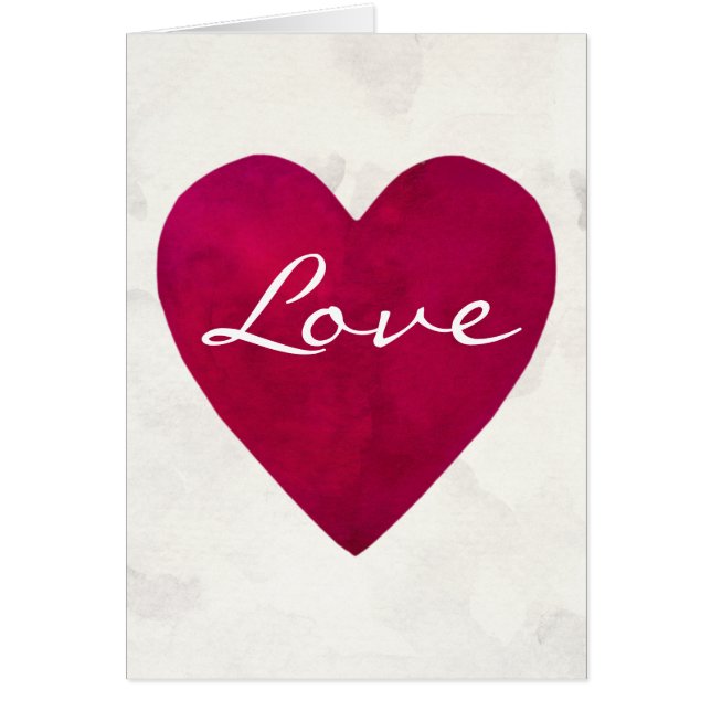 Dark Red Watercolor Love Heart (Front)