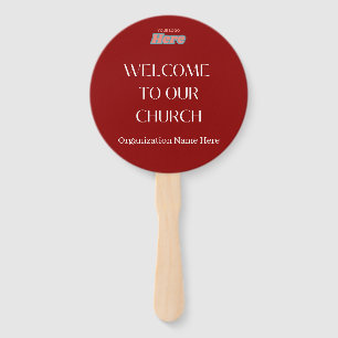 Dark Red Welcome Hand Fan