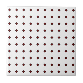 Dark red/white Ceramic Tile, Small (4.25" x 4.25") Tile