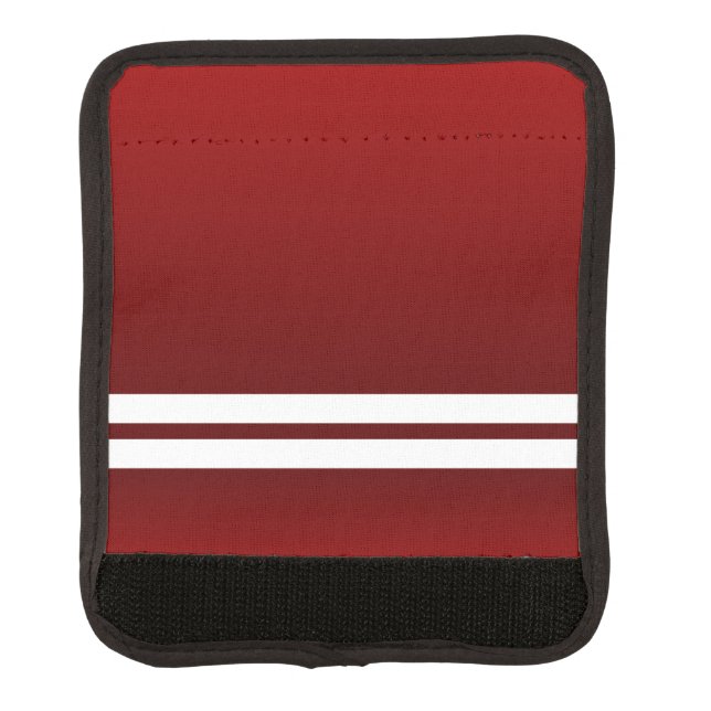 Dark Red White Racing Stripes Luggage Handle Wrap (Front)