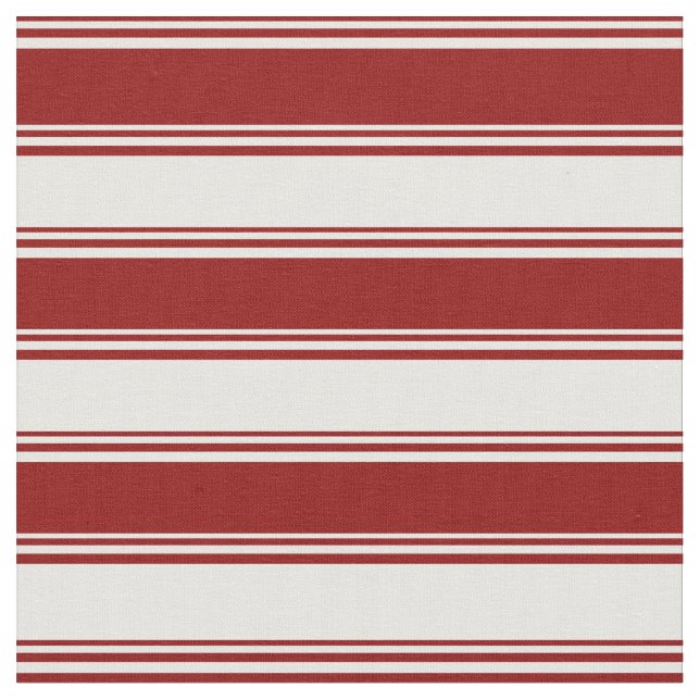 Dark Red & White Striped/Lined Pattern Fabric (Close Up)