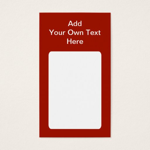 Customizable Dark Red with white area and text. Business Card