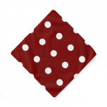 Dark Red with White Dot Accent Stylish Small Bandana