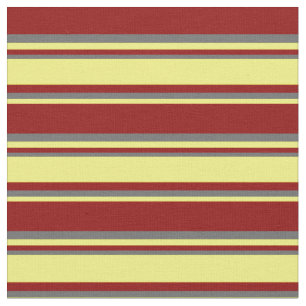 Dark Red, Yellow & Dim Gray Colored Lines Fabric