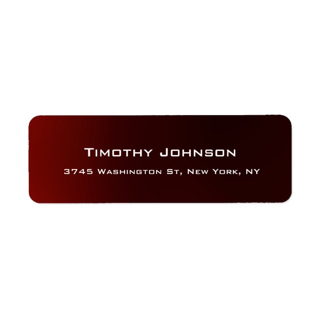 Dark Reddish Brown Creative Professional Modern Label (Front)