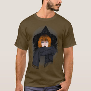 Dark Redhead Witch with a Scarf T-Shirt
