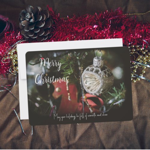 Dark retro Christmas tree  Holiday Card