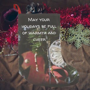 Dark retro Christmas tree Small Christmas Stocking