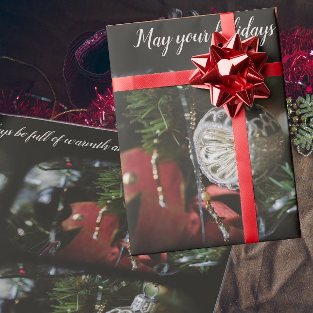 Dark retro Christmas tree  Wrapping Paper (Creator Uploaded)