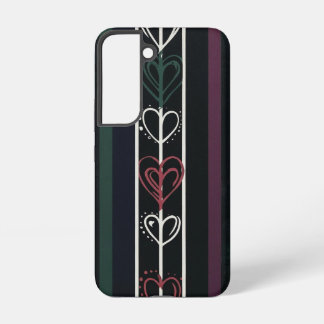 Dark Retro Pop Art Hearts Samsung Galaxy S22 Case
