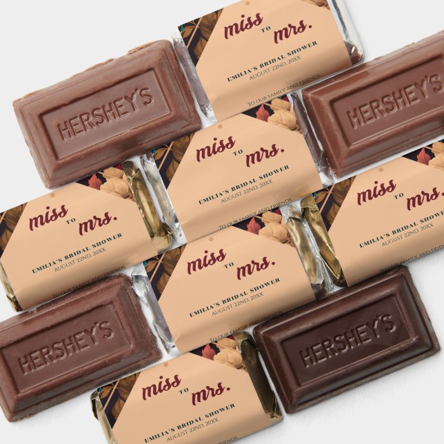 Dark Rich Floral Theme Bridal Shower Hershey's Miniatures (Assorted)