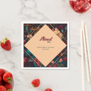 Dark Rich Floral Theme Bridal Shower Napkins