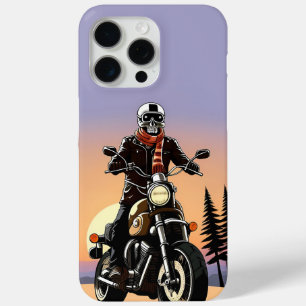 💀 Dark Rider in Skull Mask on High-Speed Street iPhone 15 Pro Max Case