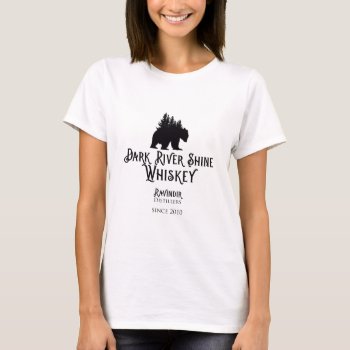 Dark River Shine Whiskey T-shirt by GrimGirlApparel at Zazzle