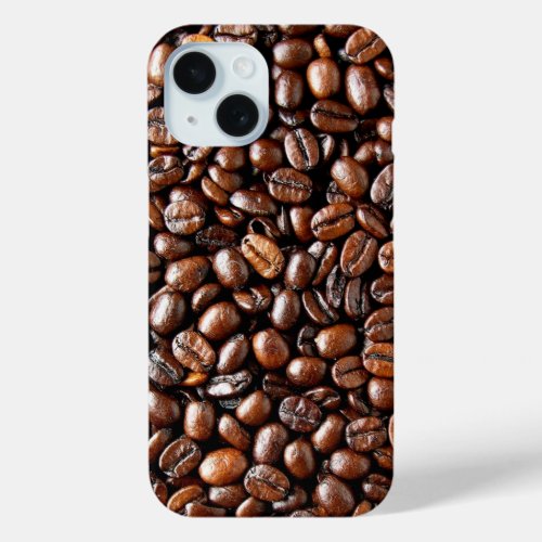 Dark Roasted Coffee Beans iPhone 15 Case