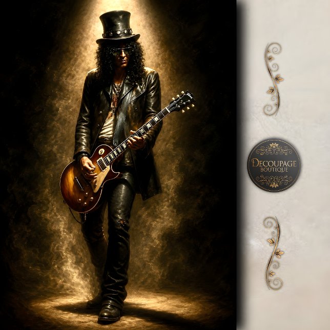 Dark Rock Guitar Legend Decoupage Tissue Paper (Dark Rock Guitar Legend Decoupage Tissue Paper)