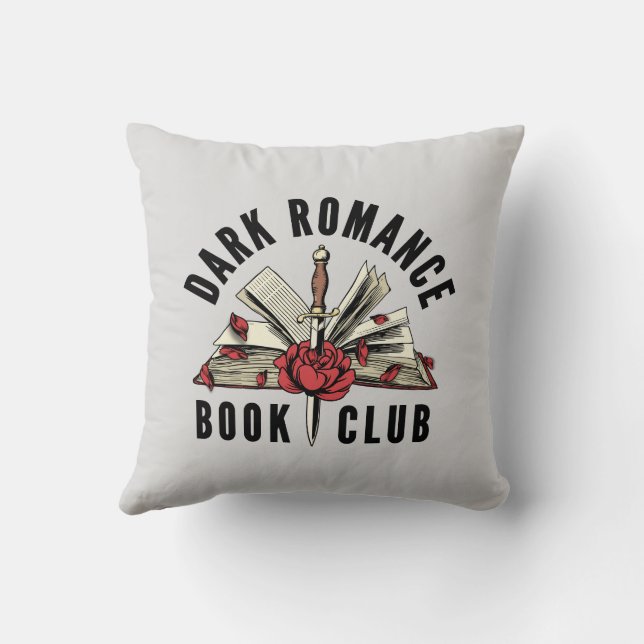 Dark Romance Book Lover Gift  Throw Pillow (Back)