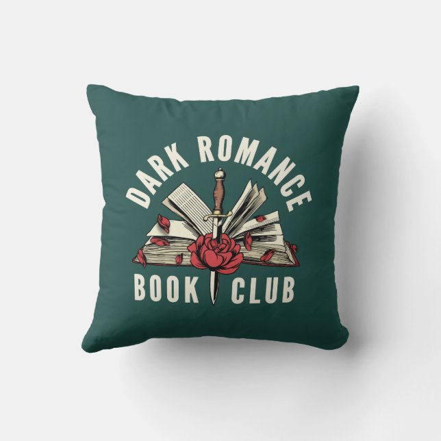 Dark Romance Book Lover Gift  Throw Pillow (Back)