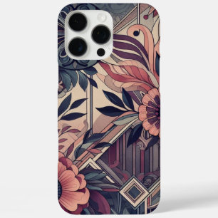 Dark Romance Burgundy Art Deco Floral Summer  iPhone 16 Pro Max Case
