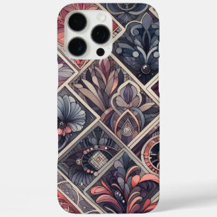 Dark Romance Burgundy Art Deco Floral Summer  iPhone 16 Pro Max Case