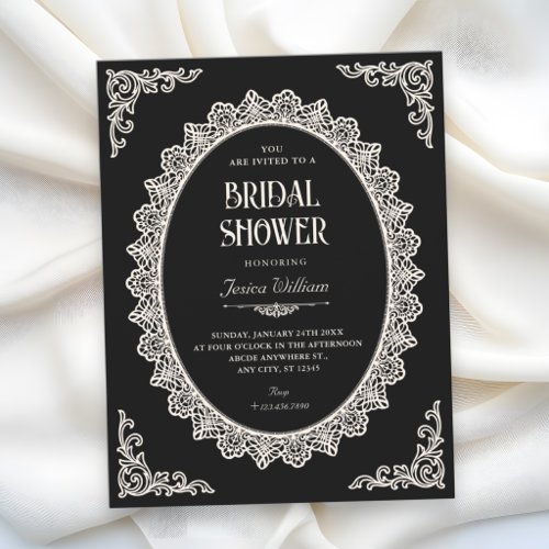 Dark Romance elegant bridal shower Invitation
