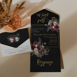 Dark Romance Gothic All in One Wedding Invitation