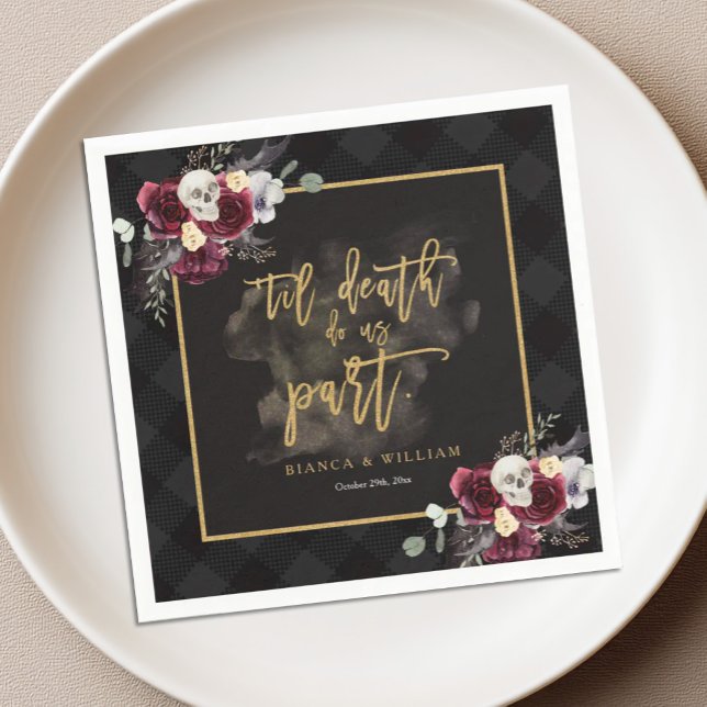 Dark Romance Gothic Engagement Party Napkins (Creator Uploaded)
