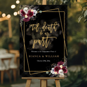 Dark Romance Gothic Engagement Party Welcome Sign