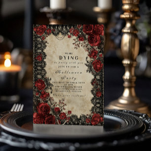 Dark Romance Lace Halloween Party Invitation