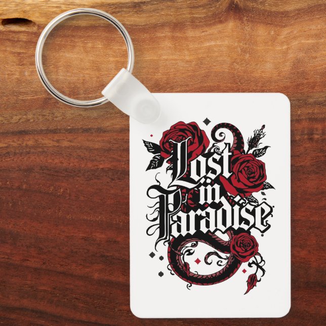 Dark Romance Tattoo Style Quote Keychain (Front)