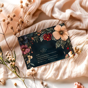 Dark Romance Wedding Theme RSVP Card