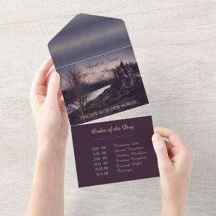 Dark Romantic All in One Wedding Invite