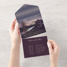 Dark Romantic All in One Wedding Invite