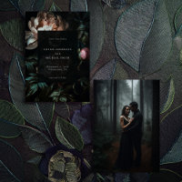 Dark Romantic Black Peony Floral Wedding Photo