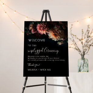 Dark Romantic Chrysanthemum Unplugged Ceremony Foam Board